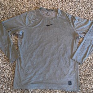 Nike Pro Heather Gray Long Sleeve Top